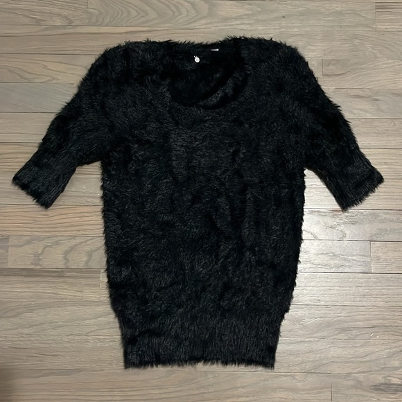 Anthropologie Knitted & Knotted Black Faux Knit Sweater. Like new! S - Picture 4 of 11